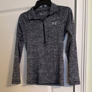 Under Armour Black and Gray Half-Zip Pullover